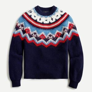 J. Crew Zigzag Fair Isle Sweater sz M medium